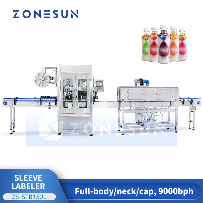 ZONESUN ZS-STB150L Etikettiersystem zum Aufschrumpfen von Sleeves auf Flaschen