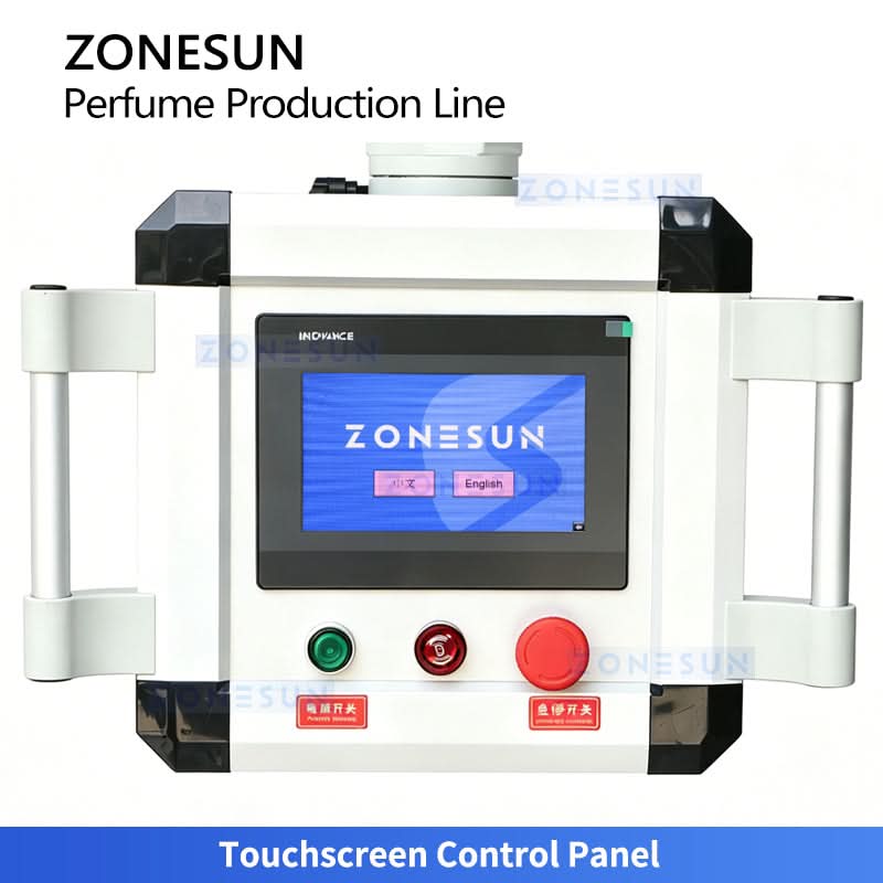 ZONESUN ZS-AFC42P Automatic Rotary Perfume Filling Machine Monoblock Negative Ion Rinsing & Vacuum Crimping