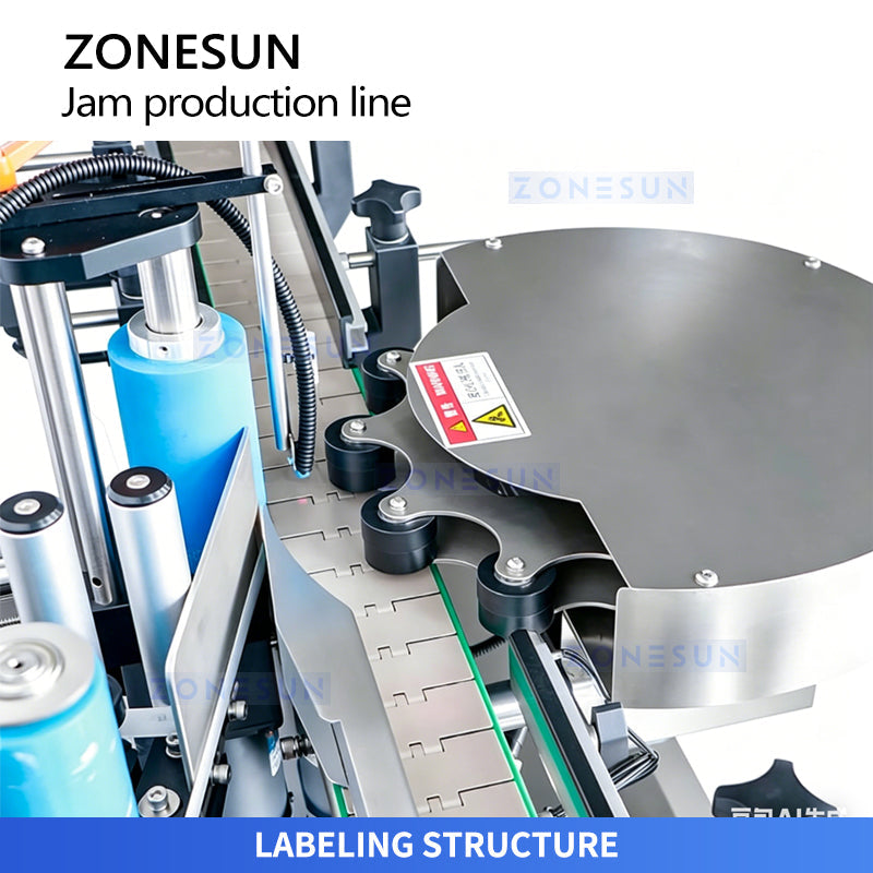 ZONESUN ZS-FAL180V18 Automatic Kaya Jam Packaging Line: Glass Jar Rinsing, Drying, Filling, Capping & Labeling Machine
