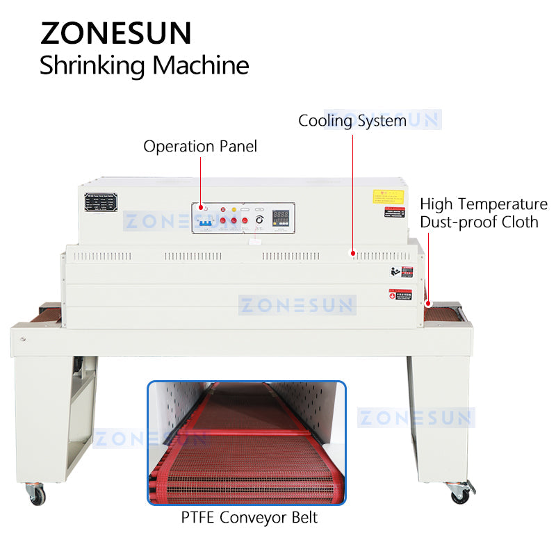 Zonesun ZS‑BSP4522 Dual‑System Heat Shrink Tunnel for Packaging Lines