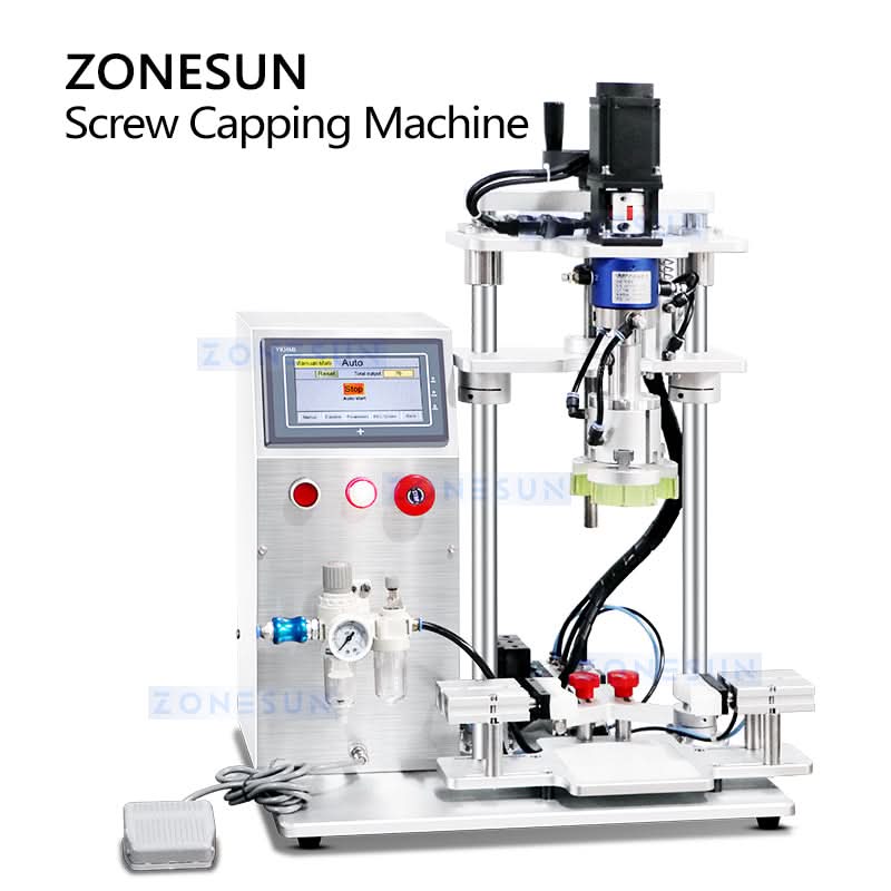 ZONESUN ZS-XG450S Semi-Automatic Servo Capping Machine | Electric Screw Bottle Capper