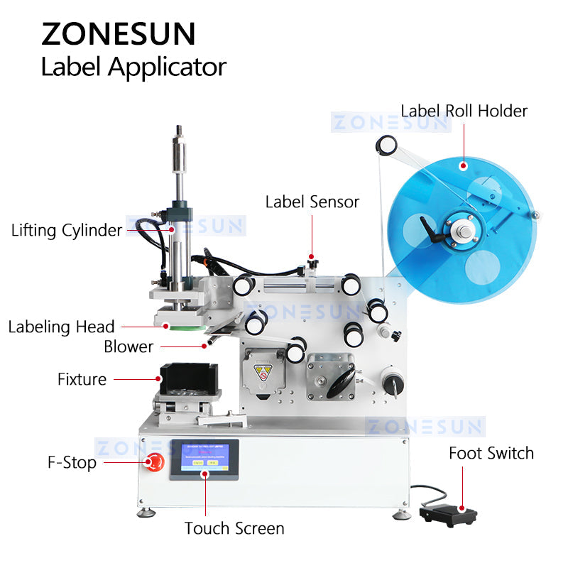 ZS‑TB802 Desktop Flat Surface Label Applicator for Accurate Labeling