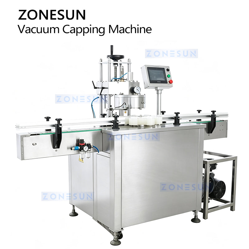 ZONESUN ZS-XG240 Automatic Vacuum Capping Machine for Glass Jars & Twist-Off Caps