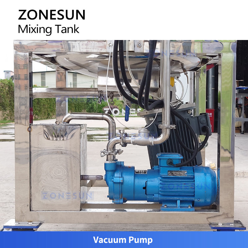ZONESUN ZS-VMB200RH Cosmetic High Shear Mixer Vacuum Emulsifying Mixer Tank for Cream Lotion Ointment Sauce Homogenizing Heating Cooling
