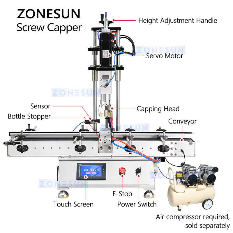 Zonesun ZS-XG0001 Tabeltop Screw Capper Structure