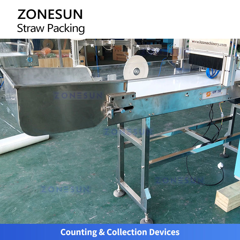 ZONESUN ZS-SPZ51 Automatic Single Straw Packing Machine Plastic Straw Filling and Cutting Equipment
