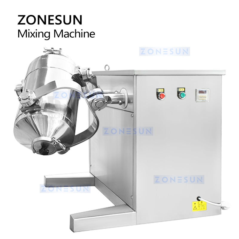 ZONESUN ZS-SBH10 3D Dry Powder & Granule Mixing Machine for Food & Chemical Use