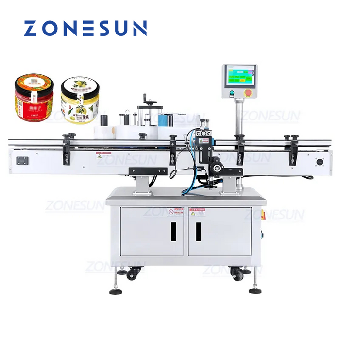 ZONESUN ZS-TB260RA Máquina etiquetadora automática de tapas y cuerpos de botellas redondas