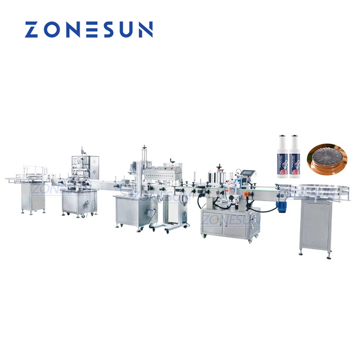 ZONESUN ZS-FAL180R6 Full Auto Liquid Filling Capping Labeling Line