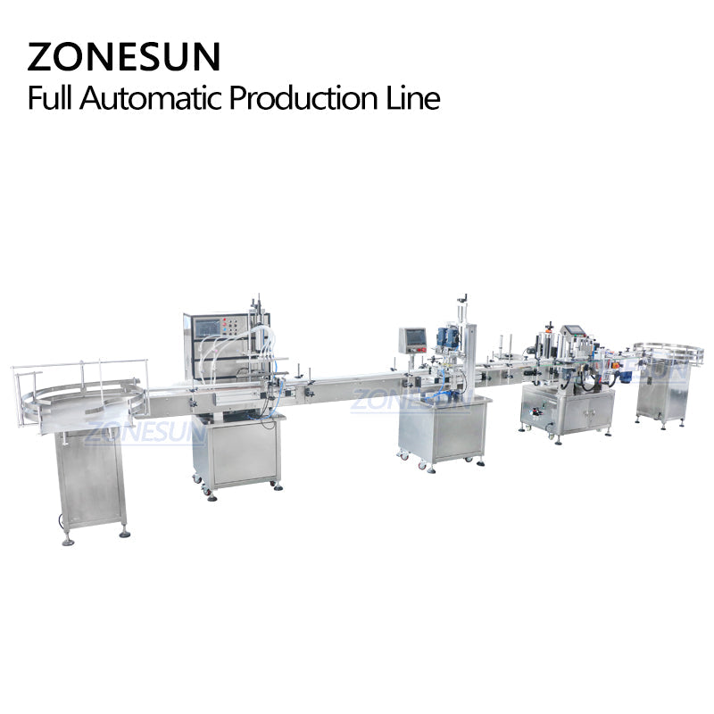 ZONESUN ZS-FAL180R6 4-Head Liquid Filling Capping Labeling Line with Printer