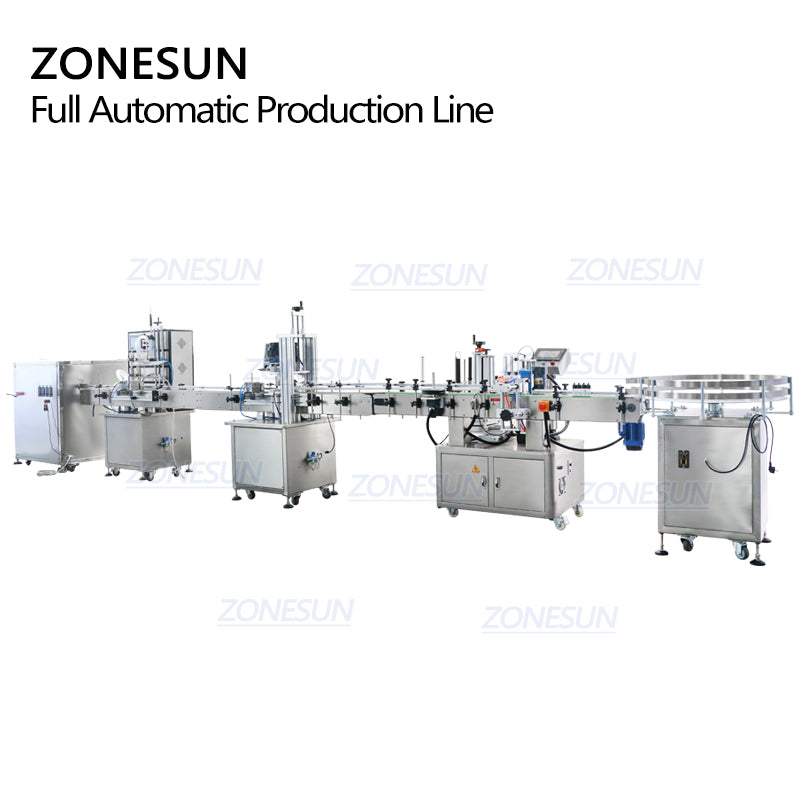ZONESUN ZS-FAL180R8 Auto Round Bottle Filling Capping Labeling Line