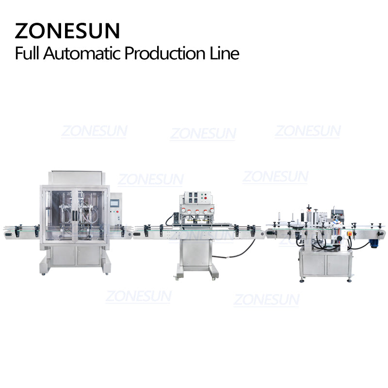 ZONESUN 4-Head Servo Filling Capping Labeling Machine for Bottles