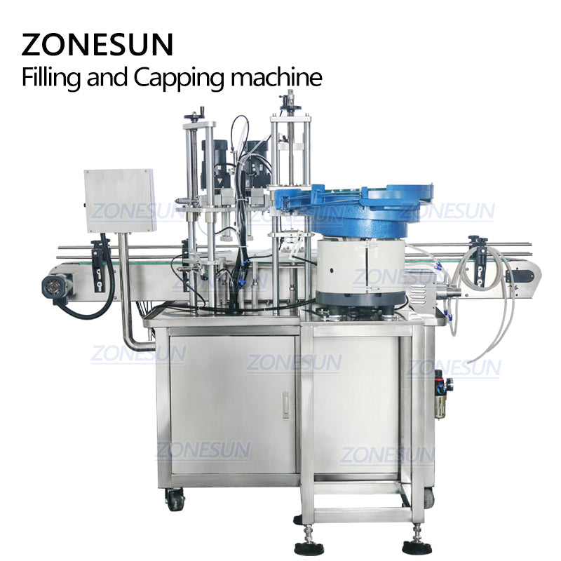 ZONESUN ZS-AFC1 Auto Rotary Liquid Filling&Capping Machine with Feeder