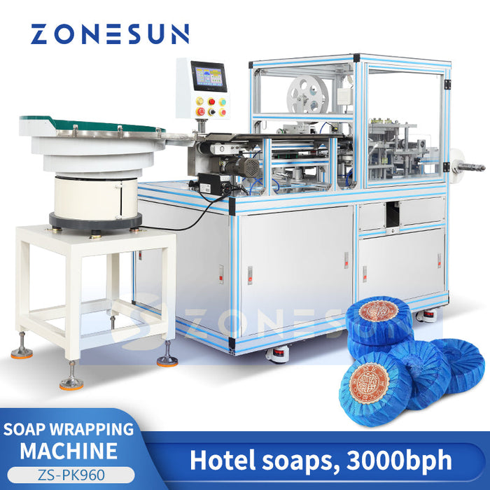ZONESUN ZS-PK960 Automatic Pleated Soap Wrapping & Labeling Machine