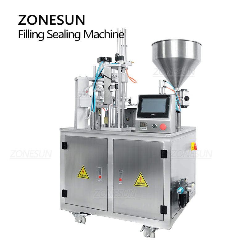 ZONESUN ZS‑FS100 Automatic Rotary Paste Filling Cup Sealing Machine