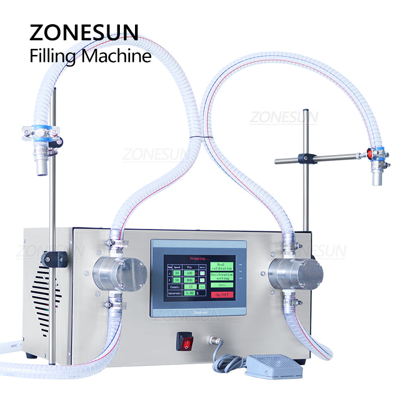 ZONESUN ZS‑G25A2 Dual Nozzle Magnetic Pump Corrosive Liquid Filler
