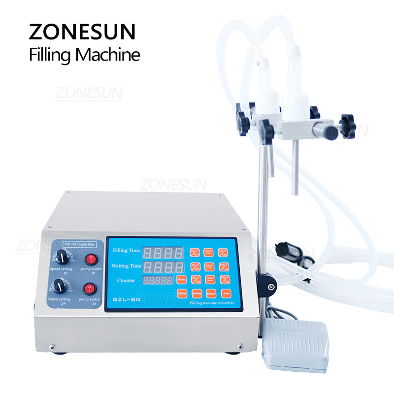 ZONESUN ZS‑YTDP2 Electric 2‑Nozzle Oil‑Free Liquid Filling Machine