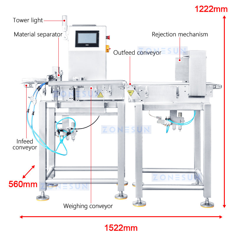 ZONESUN ZS-MD210 Industrial Check Weigher for Packaging Lines