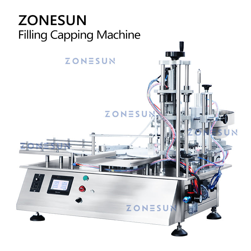 ZONESUN ZS-AFC7 Single Nozzle Magnetic Pump Filling Capping Machine