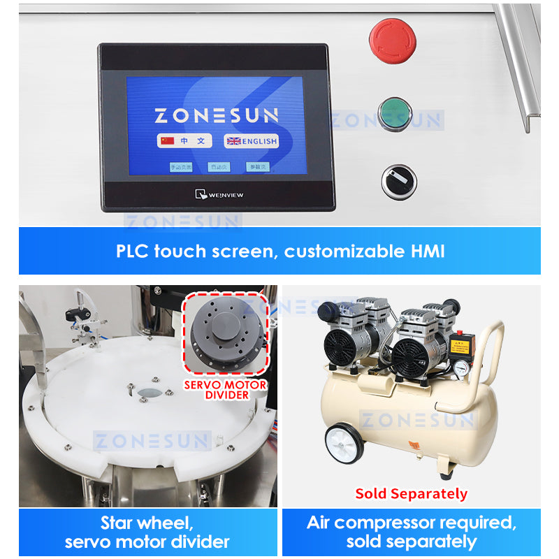 ZONESUN ZS-AFC7C Rotary Perfume Bottle Filling and Capping Machine