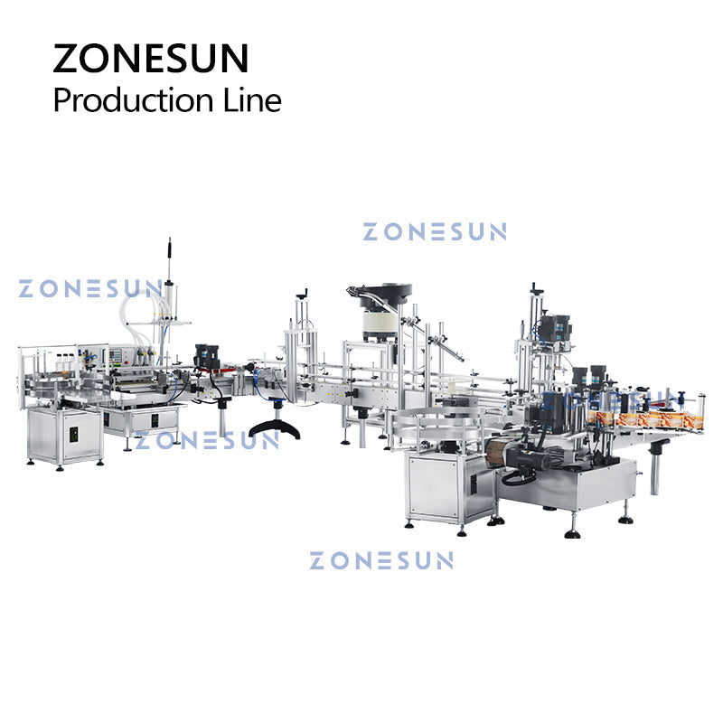ZONESUN ZS-FAL180D6 4 Nozzles Filling Capping Labeling Production Line