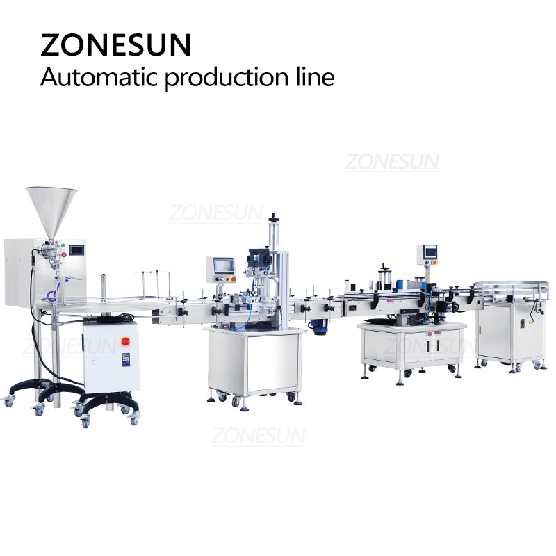 ZONESUN ZS-FAL180X9 Automatic Paste Filling Capping Labeling Line