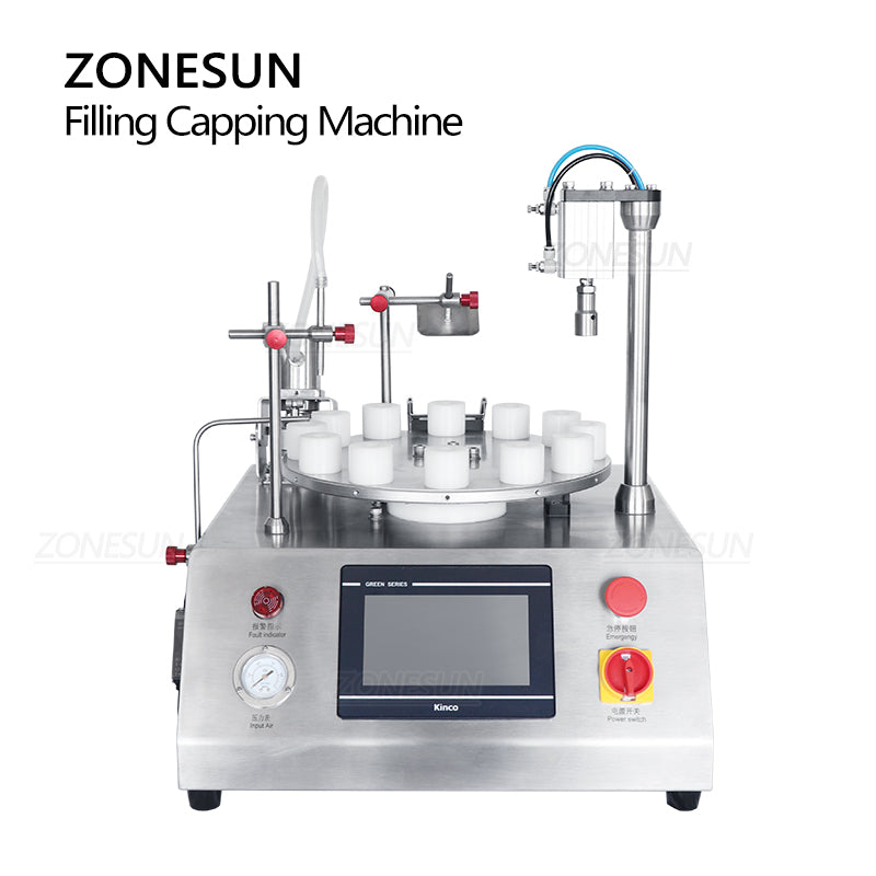 ZONESUN ZS-AFC1CP Rotary Ceramic Pump Liquid Filling & Capping Machine