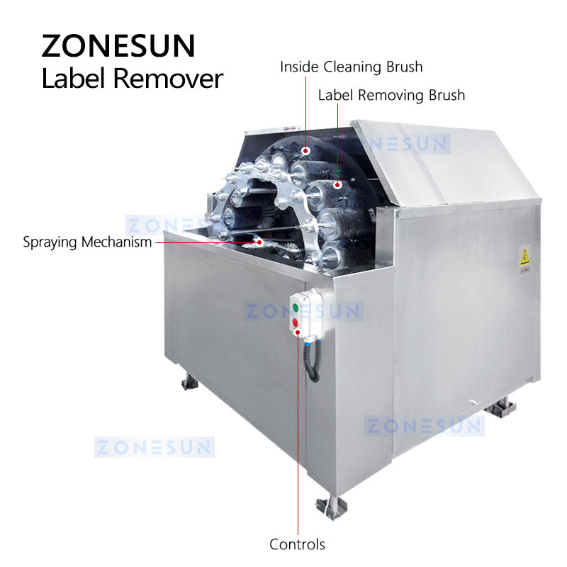 ZONESUN ZS-BLR18 Bottle Label Remover with 18-Station Rotating Wheel