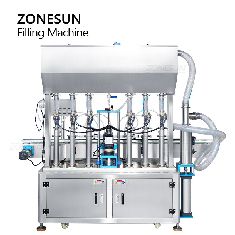 ZONESUN ZS‑YT6T‑6PX 6Head Servo Piston Paste Filling Machine with Pump