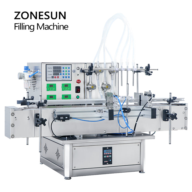 ZONESUN ZS-DTMP4Y 4heads Tabletop Magnetic Pump Liquid Filling Machine