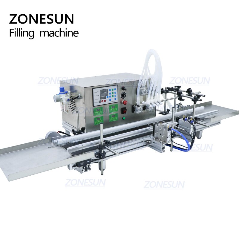 ZONESUN ZS-DTPP4W Riempitrice automatica di liquidi con pompa peristaltica a 4 ugelli