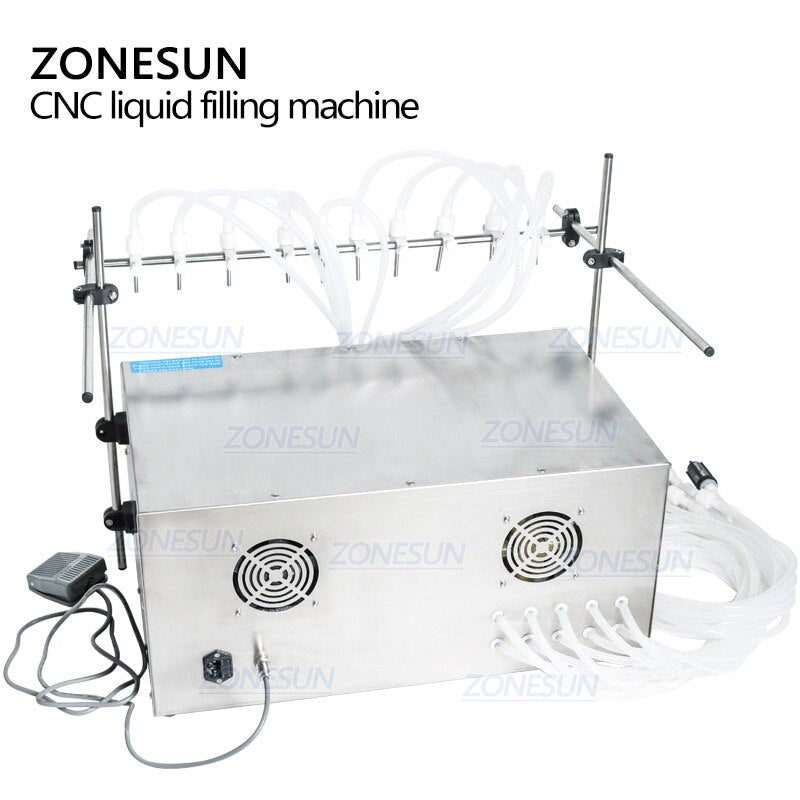 ZONESUN Macchina per il rifornimento di liquidi con pompa a diaframma elettrica a 10 ugelli, macchina ad alta efficienza per succhi di frutta, prodotti per bere