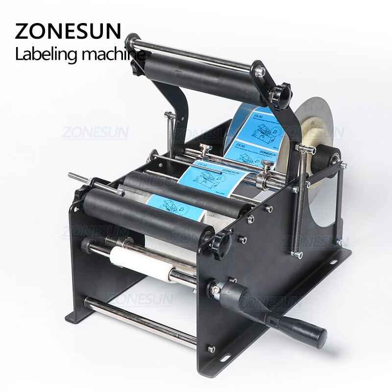 ZONESUN ZS‑50P Manual Round Bottle Labeling Machine for Small Jobs