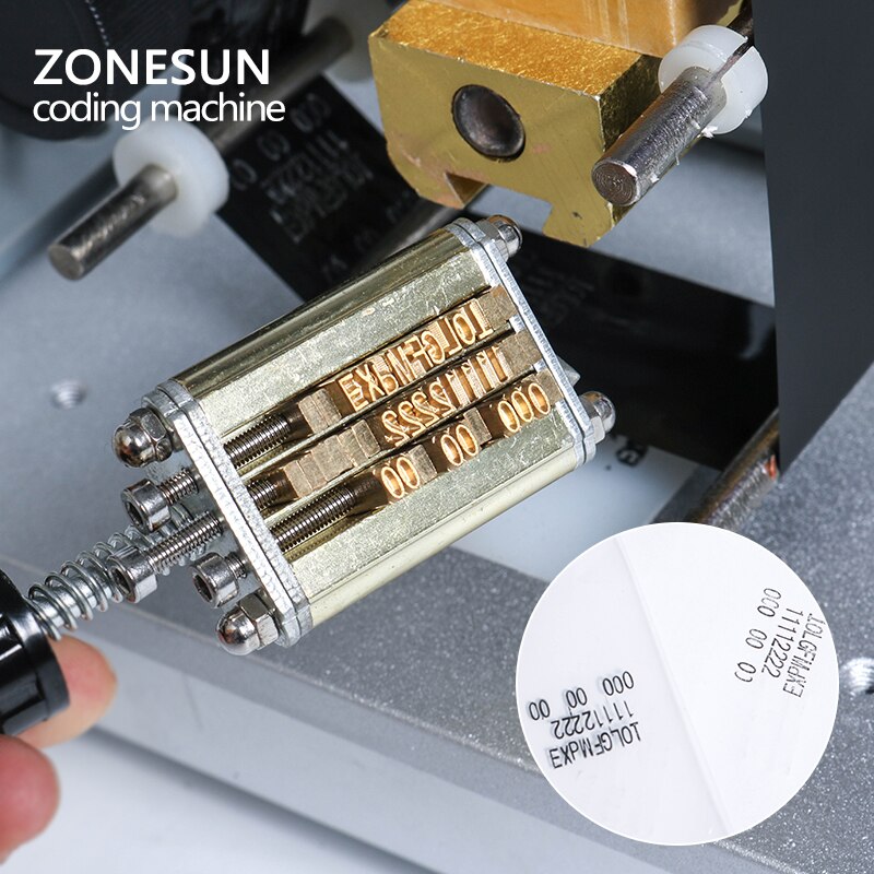 ZONESUN HP‑241B Semi‑auto Hot Stamp Ribbon Code Printer for Packaging