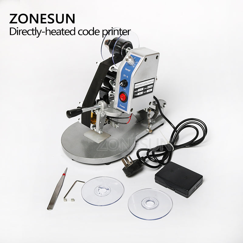 ZONESUN DY‑8 Directly‑heated Ribbon Date Printer Coding Machine