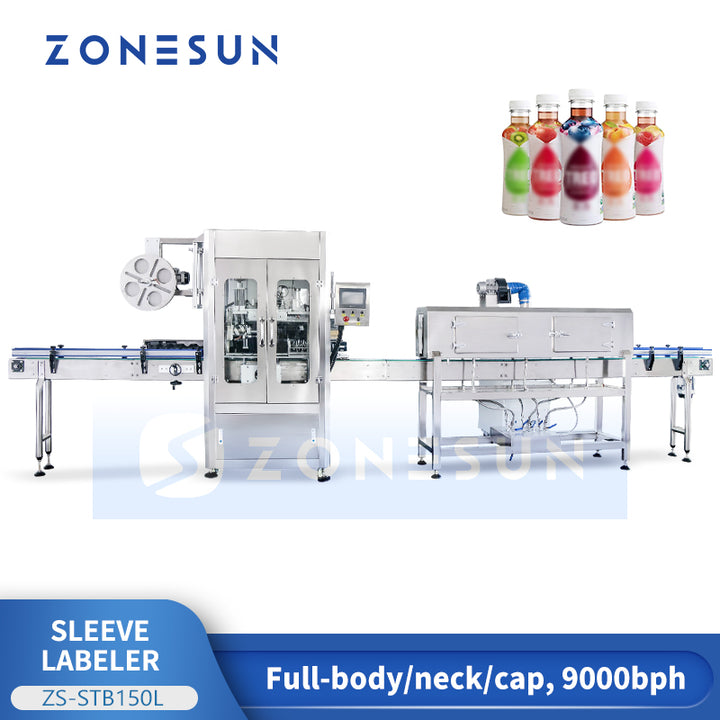 Etichettatrice a restringimento e inserimento maniche per flaconi ZONESUN ZS-STB150L