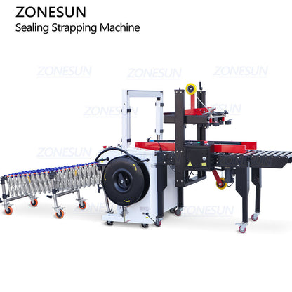 ZONESUN ZS-FK5050C Automatic Carton Strapping Machine with Conveyor