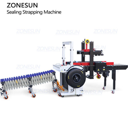 ZONESUN ZS-FK5050C Automatic Carton Strapping Machine with Conveyor