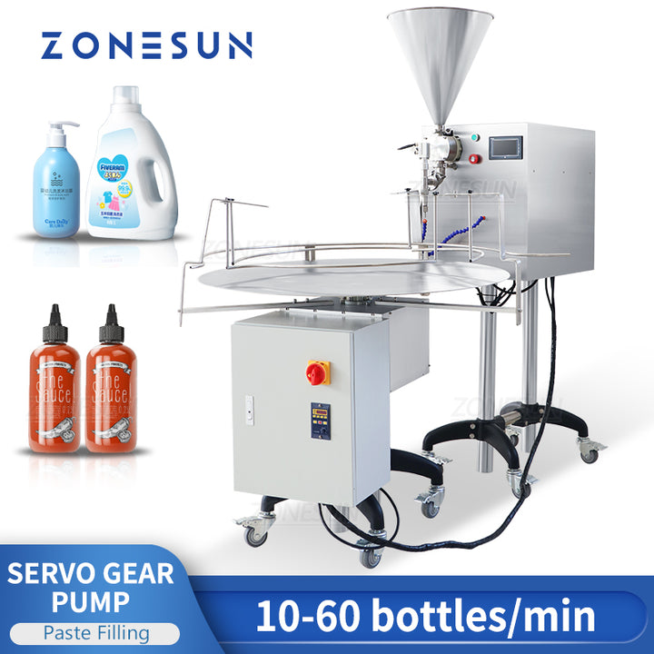 Máquina llenadora de pasta con bomba de rotor y servomotor ZONESUN ZS-VTRP1 con posicionador
