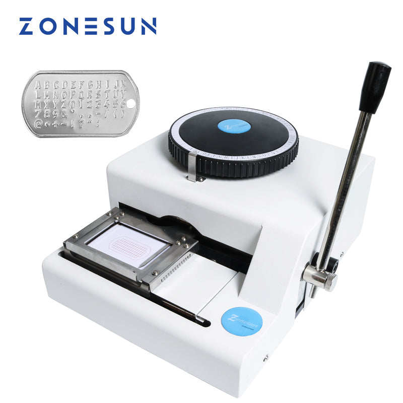 ZONESUN Manual Dog Tag Embosser for Letters and Numbers