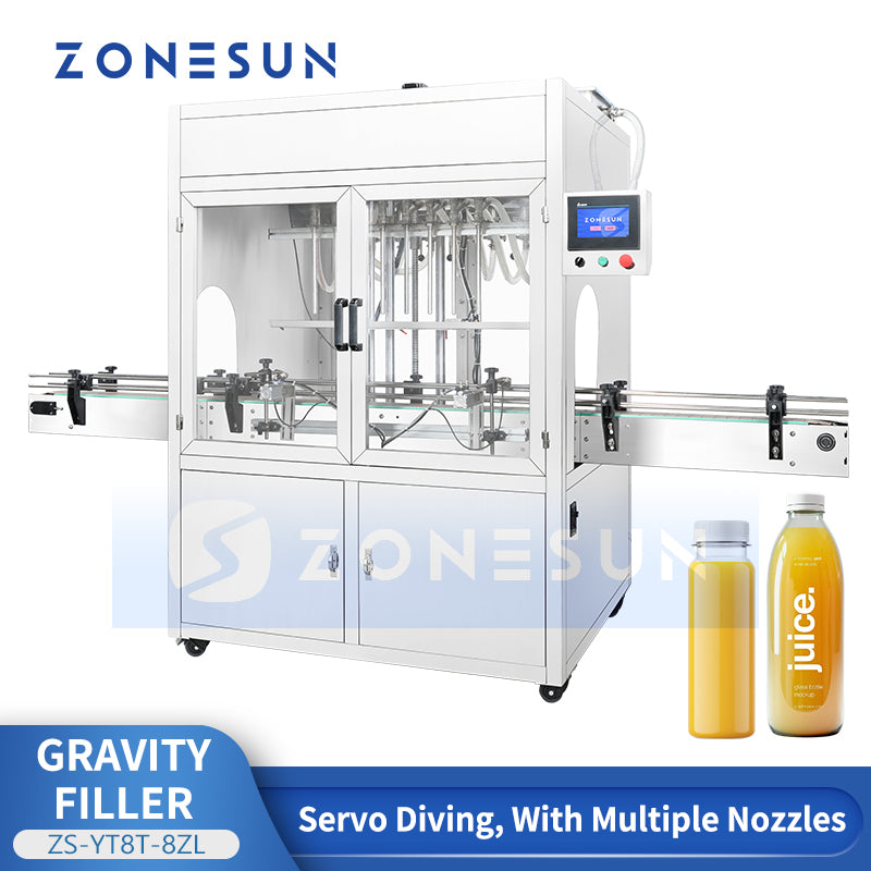 ZONESUN ZS-YT8T-8ZL Auto Pneumatic 4 Nozzles Liquid Filling Machine