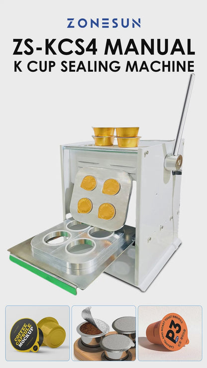 Zonesun ZS-KCS4 Manual K-Cup Sealer for Coffee Pods Fast&Reliable Sealing Machine
