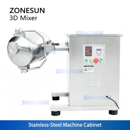 ZONESUN ZS-SBH10 3D-Trockenpulver- und Granulatmischmaschine für Lebensmittel und chemische Anwendungen