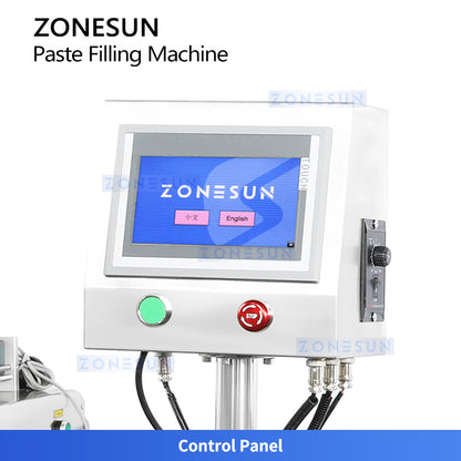 ZONESUN ZS-GY1C Automatic Pneumatic Paste & Liquid Filling Machine with Conveyor Belt for Bottle Jar