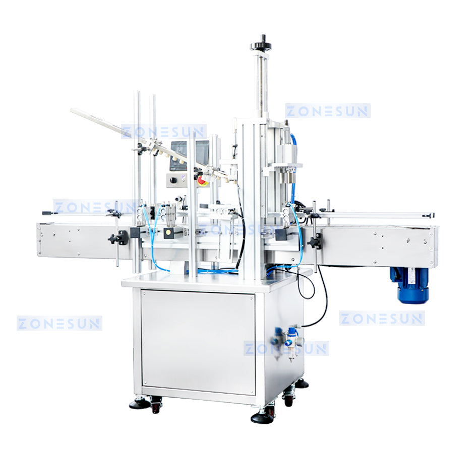 ZONESUN ZS-XG16D1 Automatic Corking Machine, Wine Bottle Cork Pressing System with Elevator Feeder for T-Corks & Straight Wood Corks