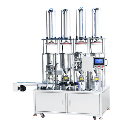 ZONESUN ZS-RSV4 Automatic Rotary 4-Color Cream Swirl Filling Machine for Cosmetic Jars & Bottles