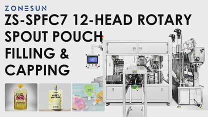 ZONESUN ZS-SPFC7 Automatic 12-Nozzle Rotary Spout Pouch Filling & Capping Machine