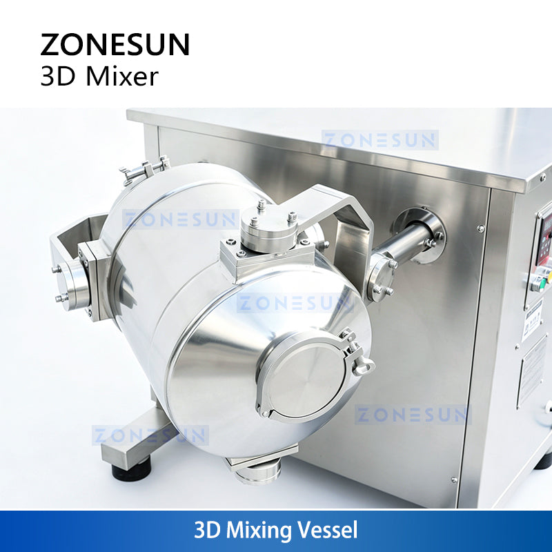ZONESUN ZS-SBH10 3D-Trockenpulver- und Granulatmischmaschine für Lebensmittel und chemische Anwendungen