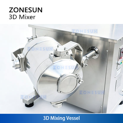 ZONESUN ZS-SBH10 3D-Trockenpulver- und Granulatmischmaschine für Lebensmittel und chemische Anwendungen