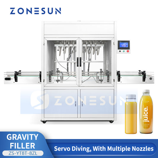 ZONESUN ZS-YT8T-8ZL Auto Pneumatic 4 Nozzles Liquid Filling Machine